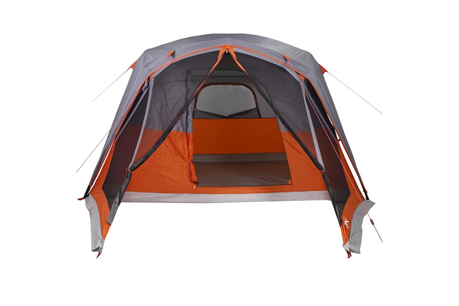 Vidaxl Family Tent With Porch 6-person Grey And Orange Waterproof-7
