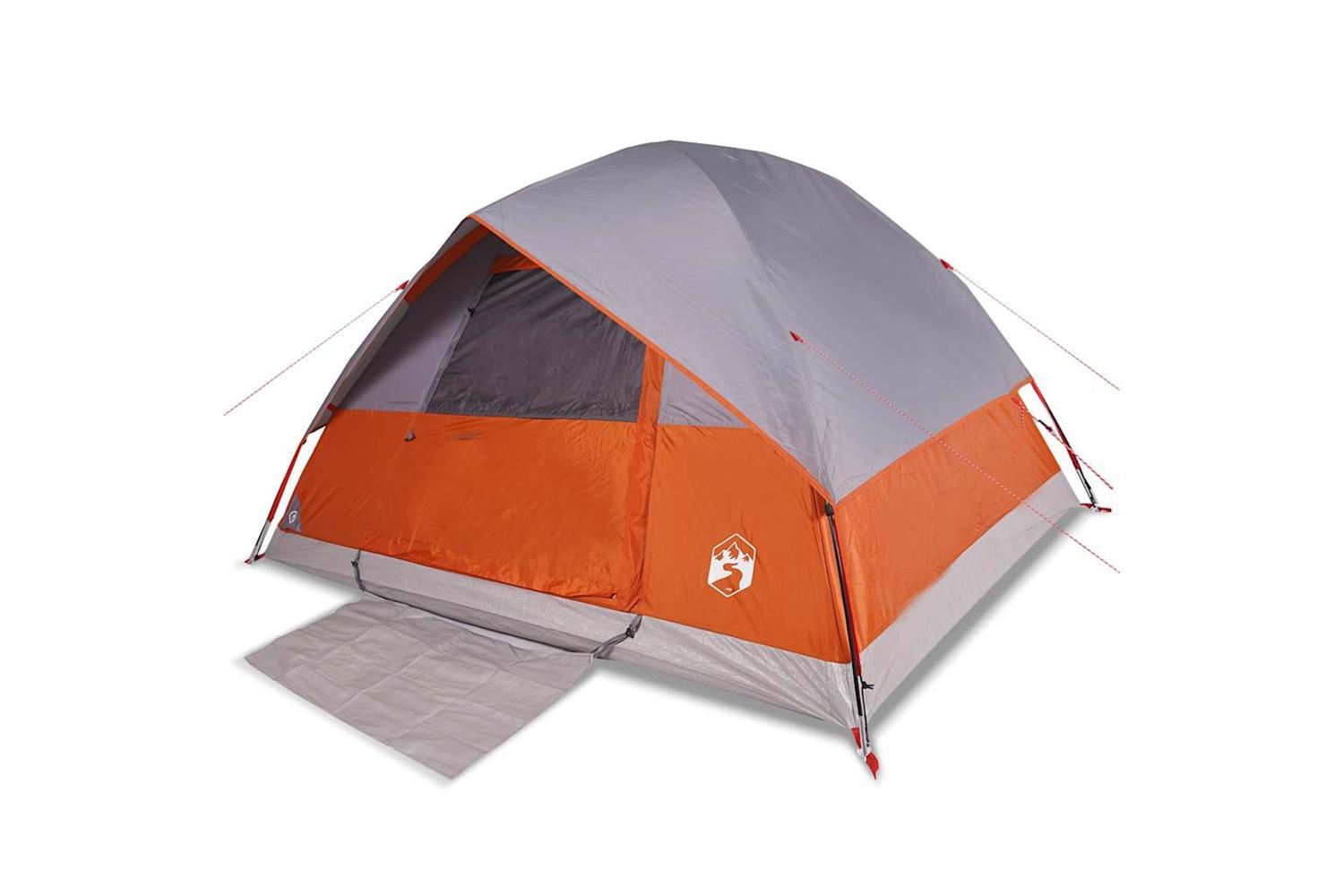Vidaxl Family Tent Dome 6-person Orange Waterproof-2