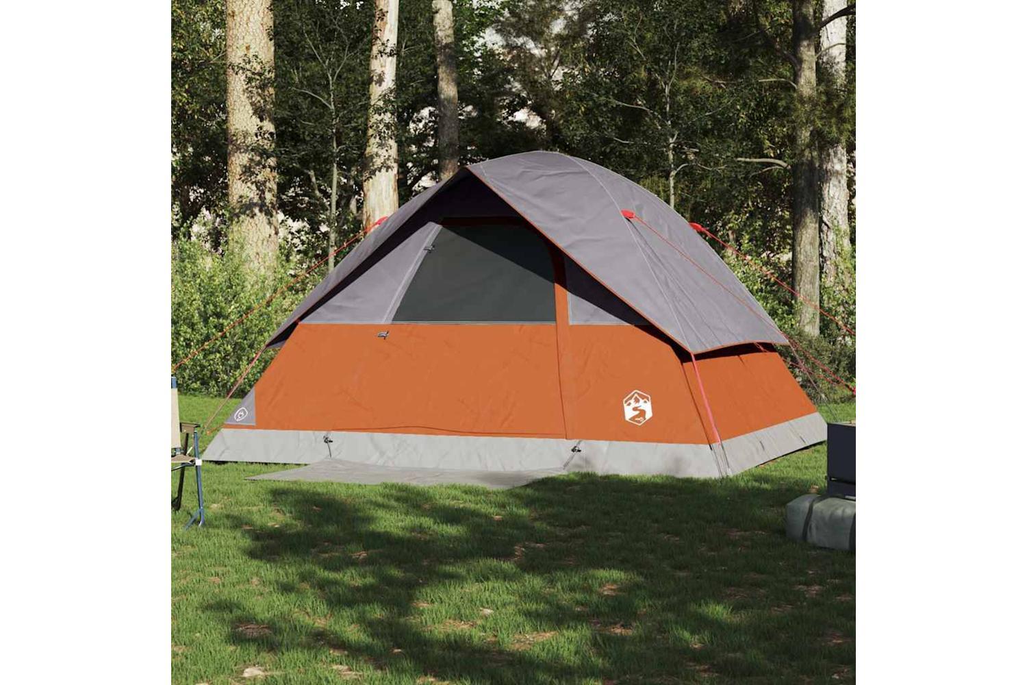 Vidaxl Family Tent Dome 6-person Orange Waterproof-3