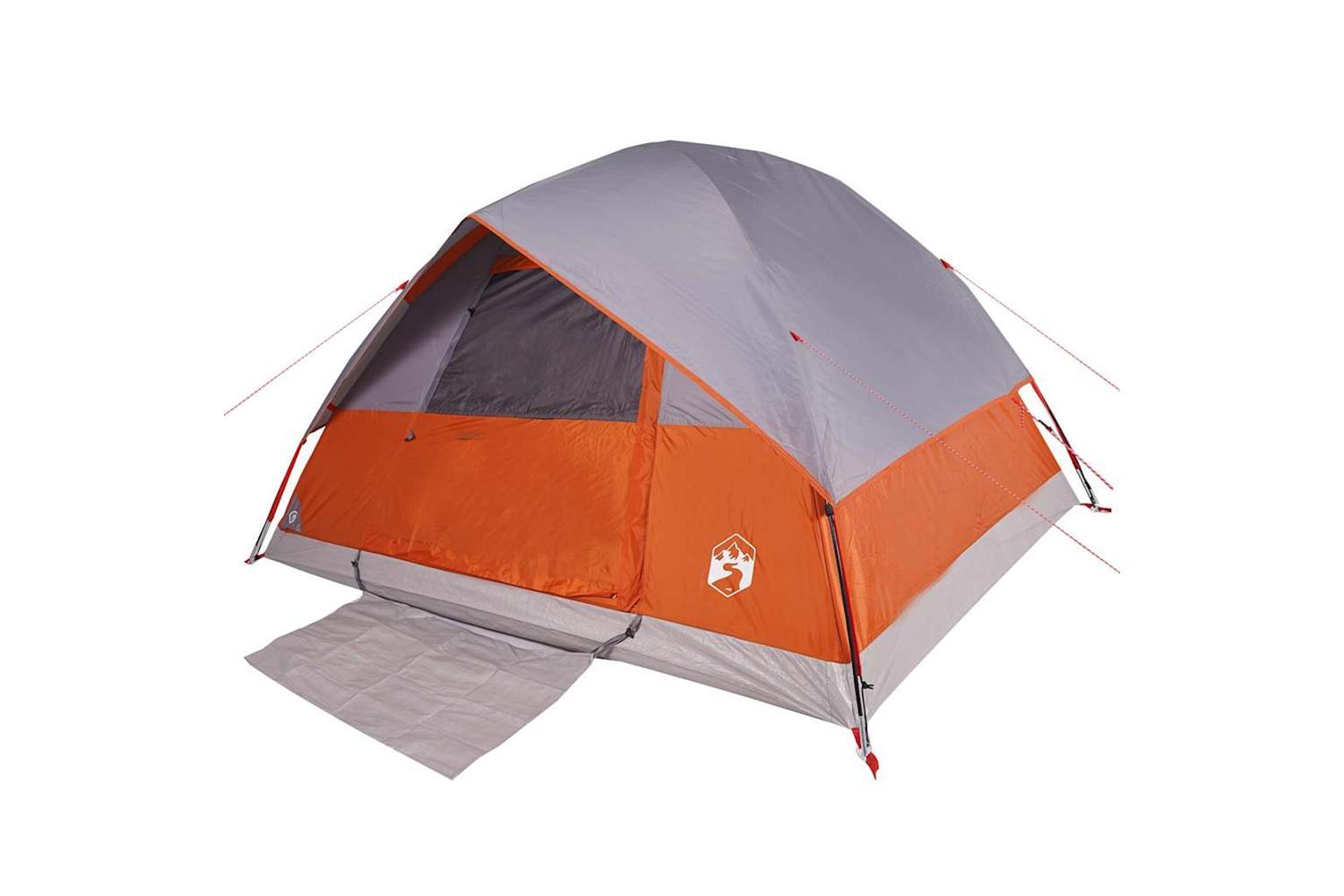 Vidaxl Family Tent Dome 6-person Orange Waterproof-4