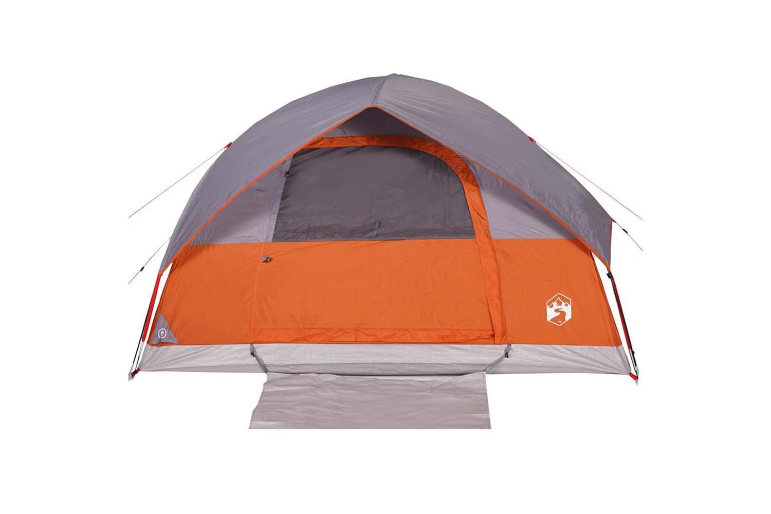 Vidaxl Family Tent Dome 6-person Orange Waterproof-5