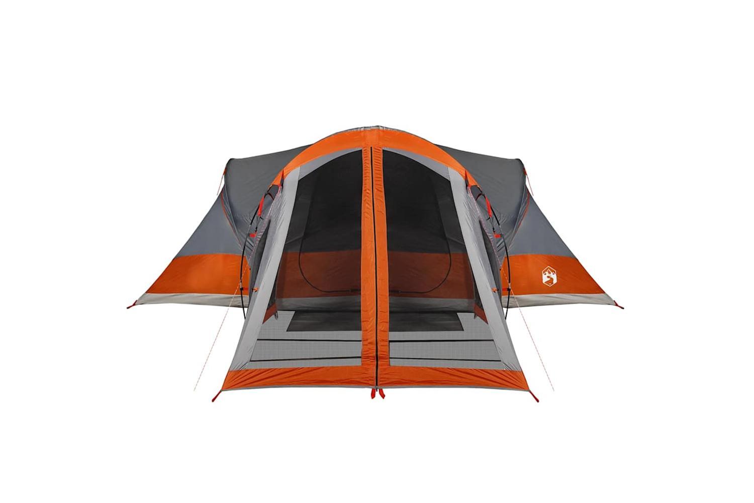 Vidaxl Family Tent Tipi 8-person Grey And Orange Waterproof-6