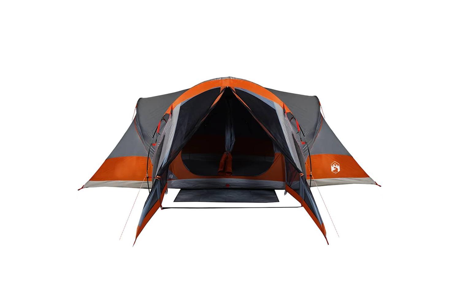 Vidaxl Family Tent Tipi 8-person Grey And Orange Waterproof-7
