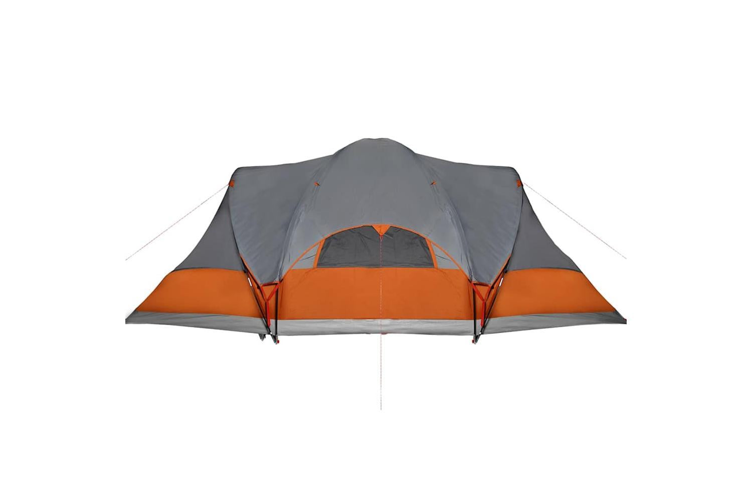 Vidaxl Family Tent Tipi 8-person Grey And Orange Waterproof-9