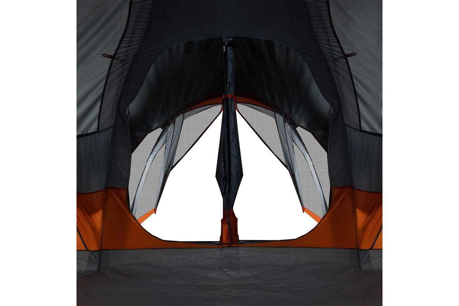 Vidaxl Family Tent Tipi 8-person Grey And Orange Waterproof-10