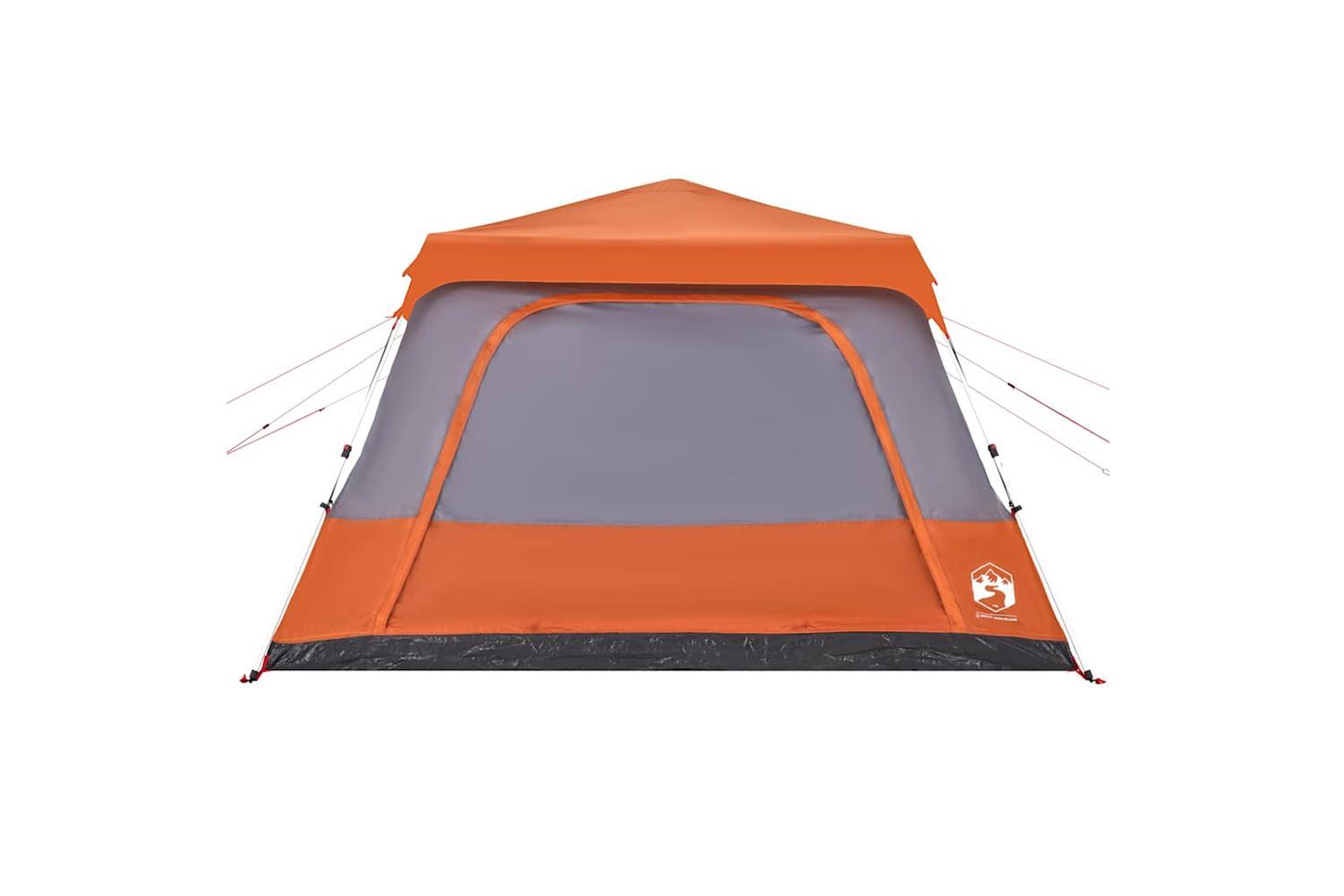 Vidaxl Family Tent Dome 10-person Grey And Orange Quick Release-8