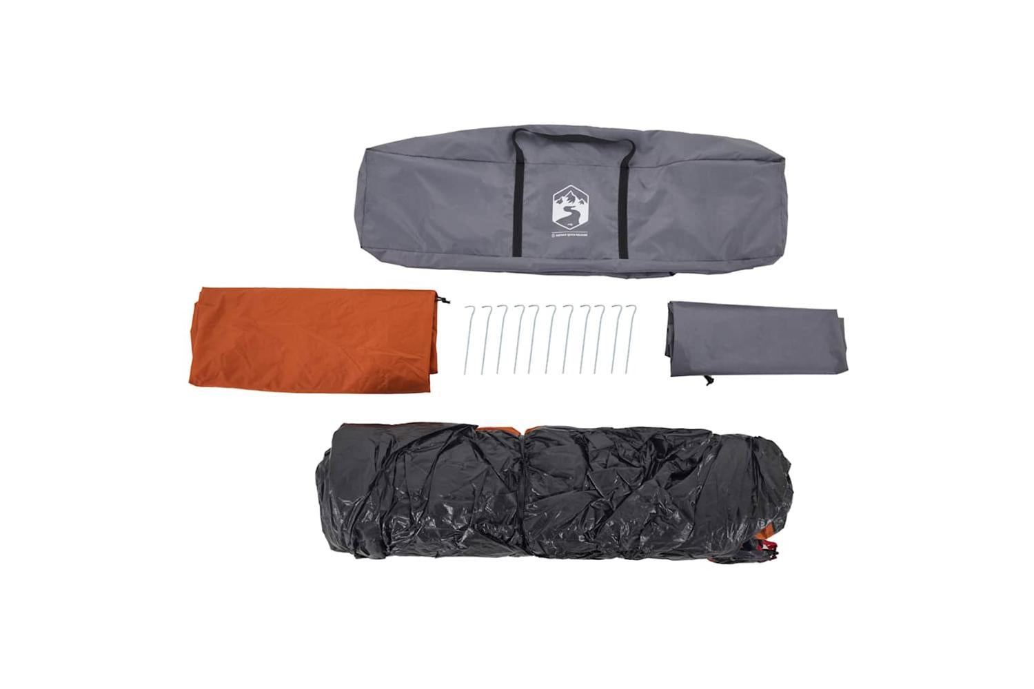 Vidaxl Family Tent Dome 10-person Grey And Orange Quick Release-10