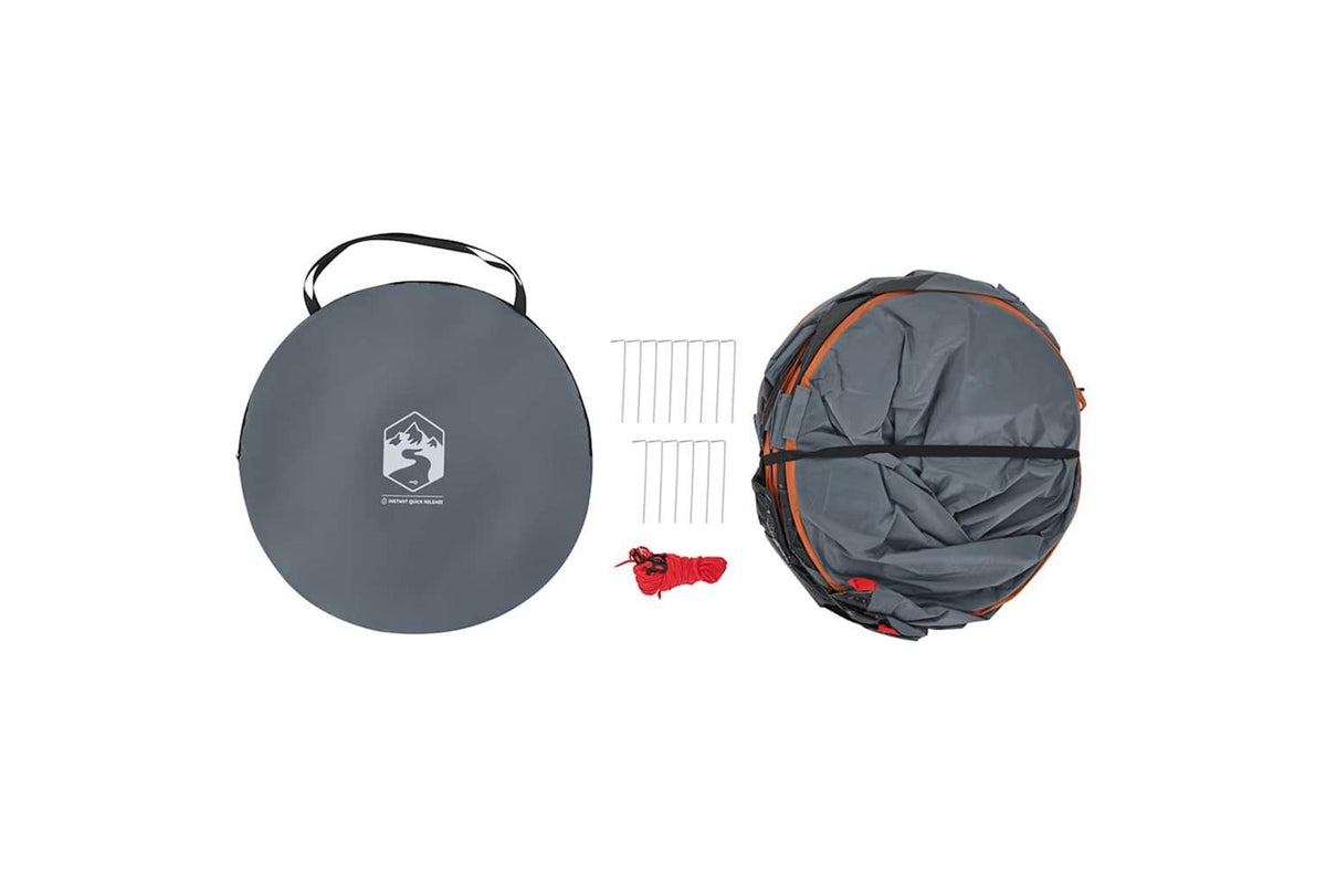 Vidaxl Privacy Tent Grey And Orange Pop-up Waterproof-8