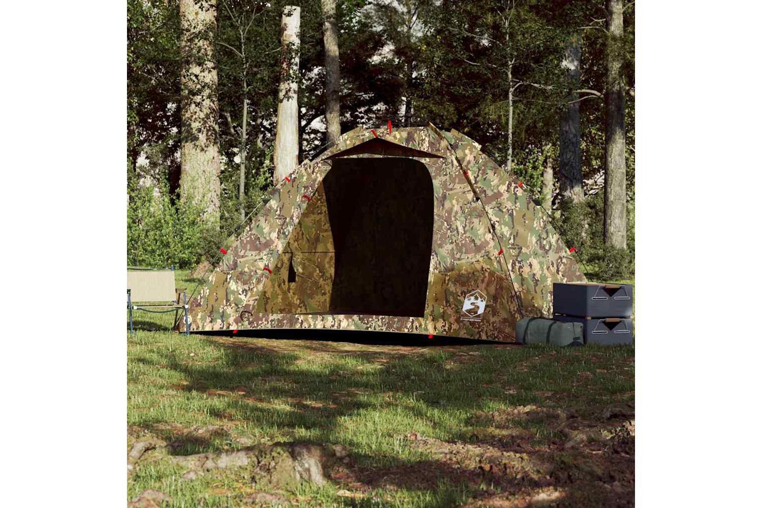Vidaxl Fishing Tent 4-person Camouflage Quick Release-3