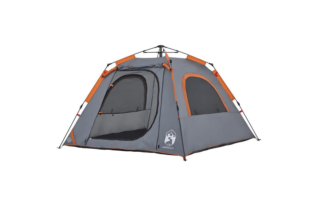 Vidaxl Camping Tent Dome 4-person Grey And Orange Quick Release-4
