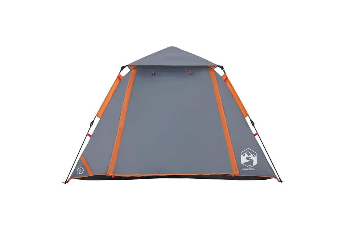 Vidaxl Camping Tent Dome 4-person Grey And Orange Quick Release-6