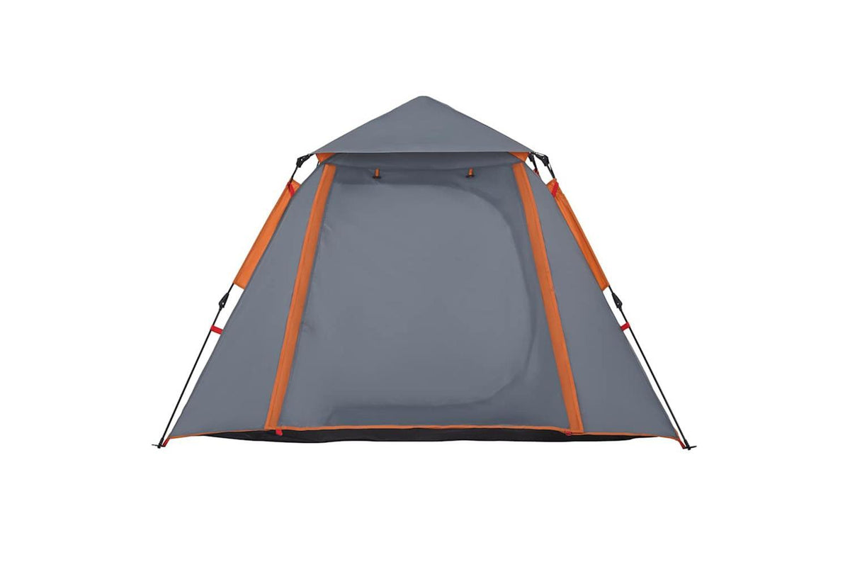 Vidaxl Camping Tent Dome 4-person Grey And Orange Quick Release-9