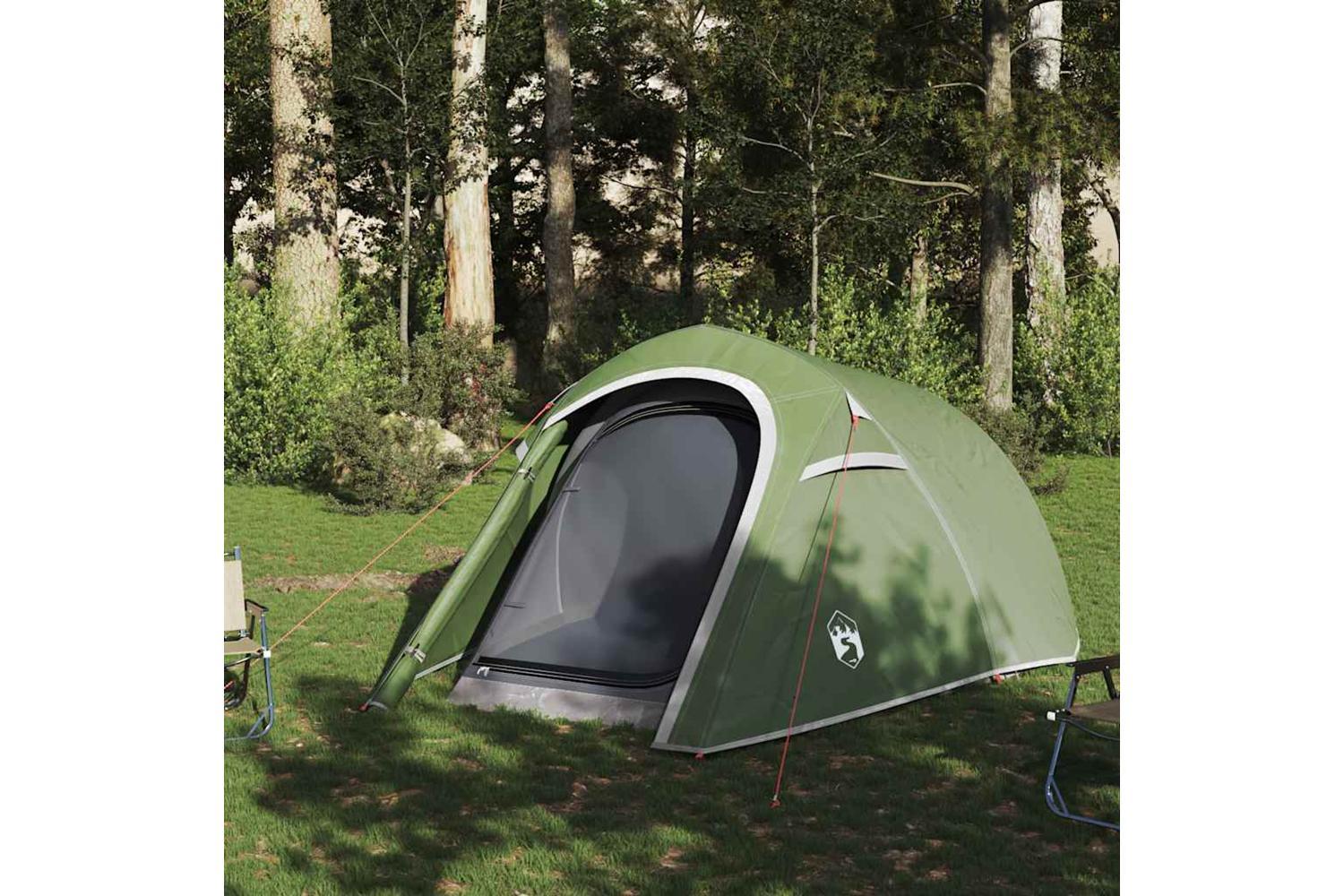 Vidaxl Camping Tent Tunnel 3-person Green Waterproof-3