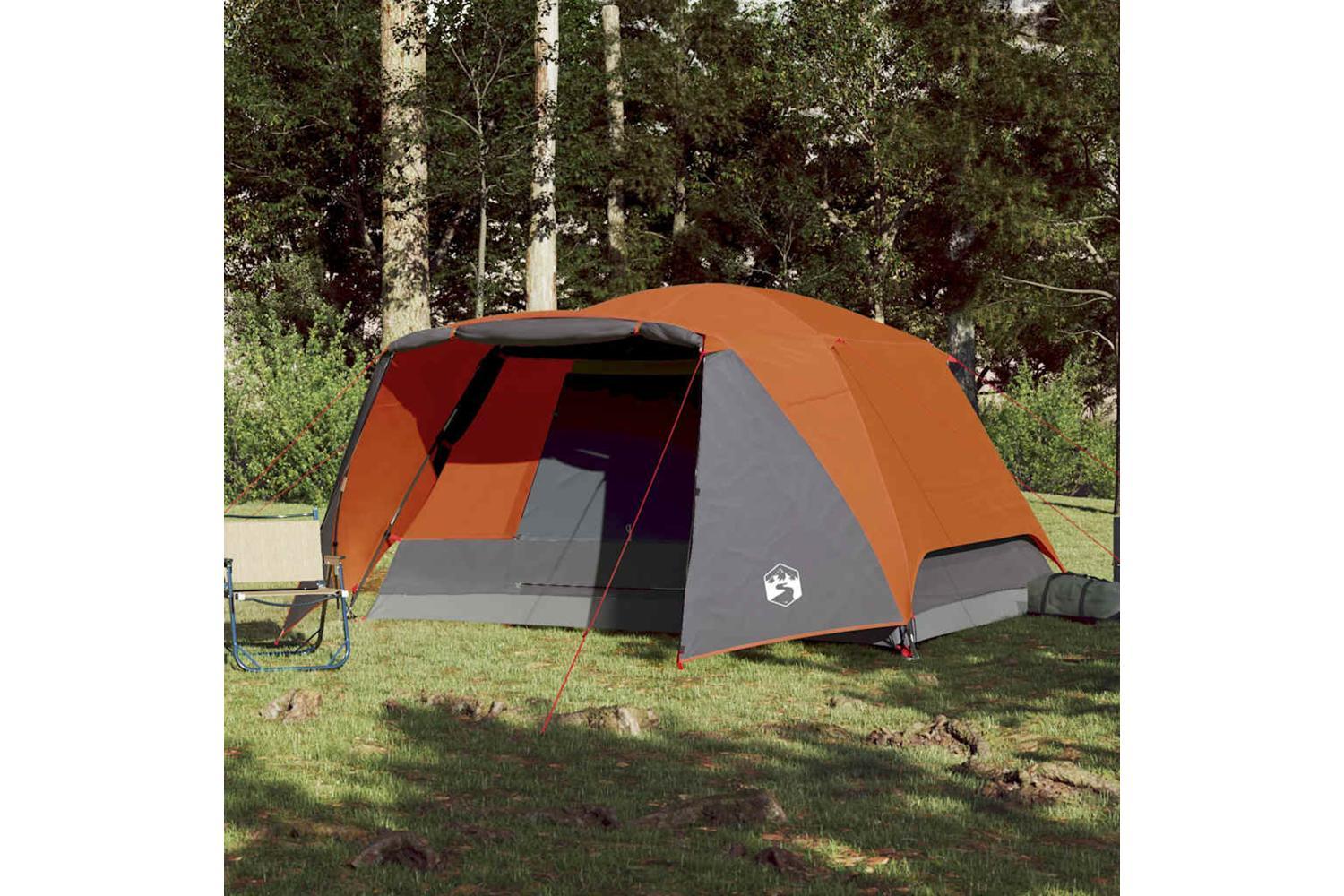 Vidaxl Camping Tent With Porch 4-person Orange Waterproof-3