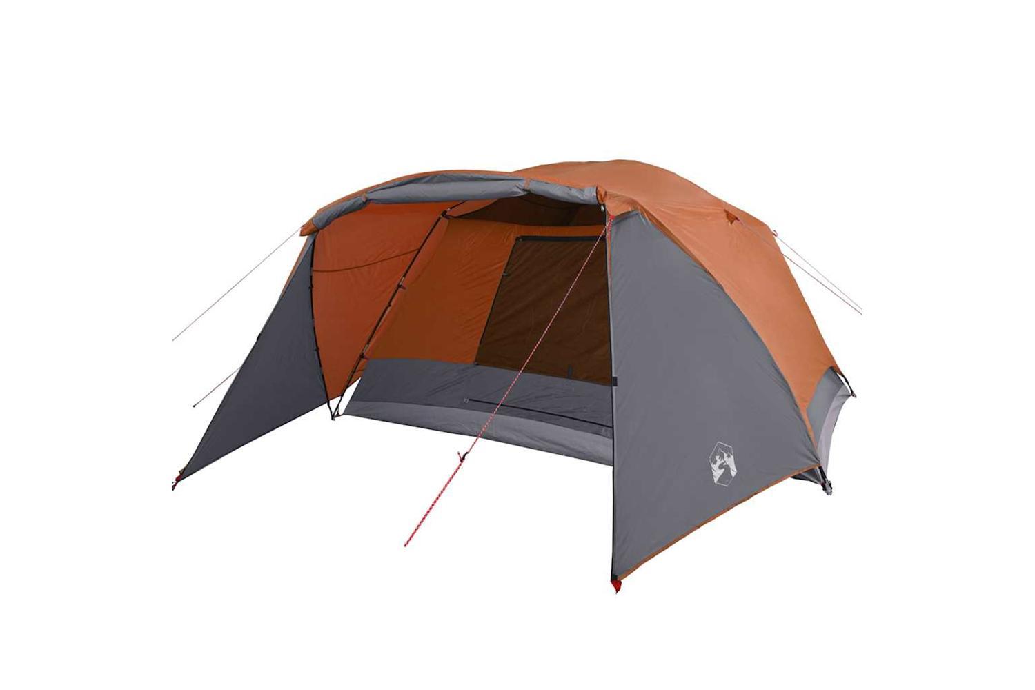 Vidaxl Camping Tent With Porch 4-person Orange Waterproof-4