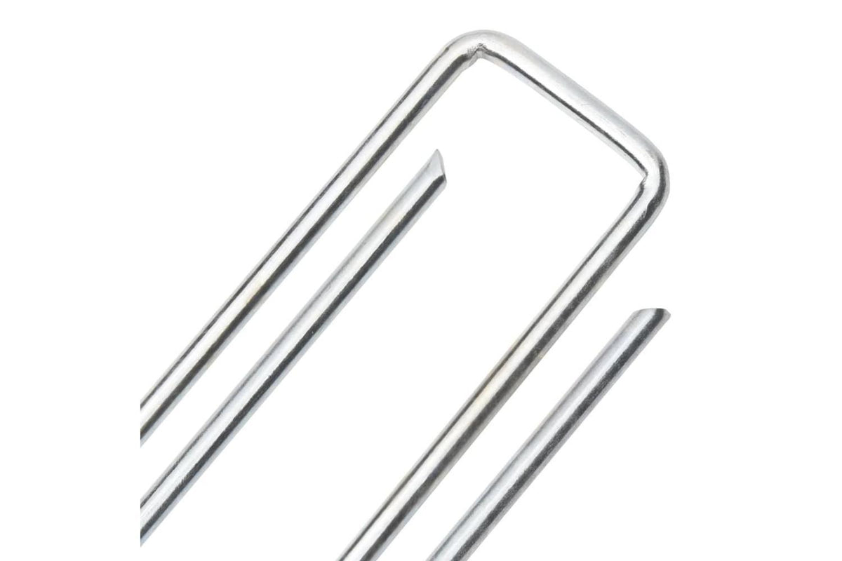 Vidaxl Ground Pegs U Shape 25 Pcs 20x4 Cm Galvanised Steel-4