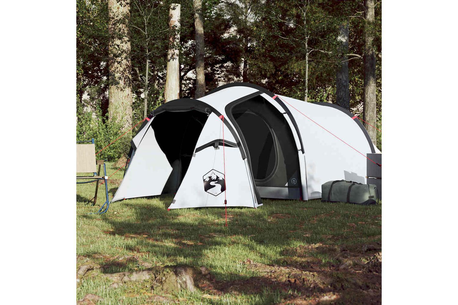 Vidaxl Camping Tent Tunnel 3-person White Blackout Fabric Waterproof-3