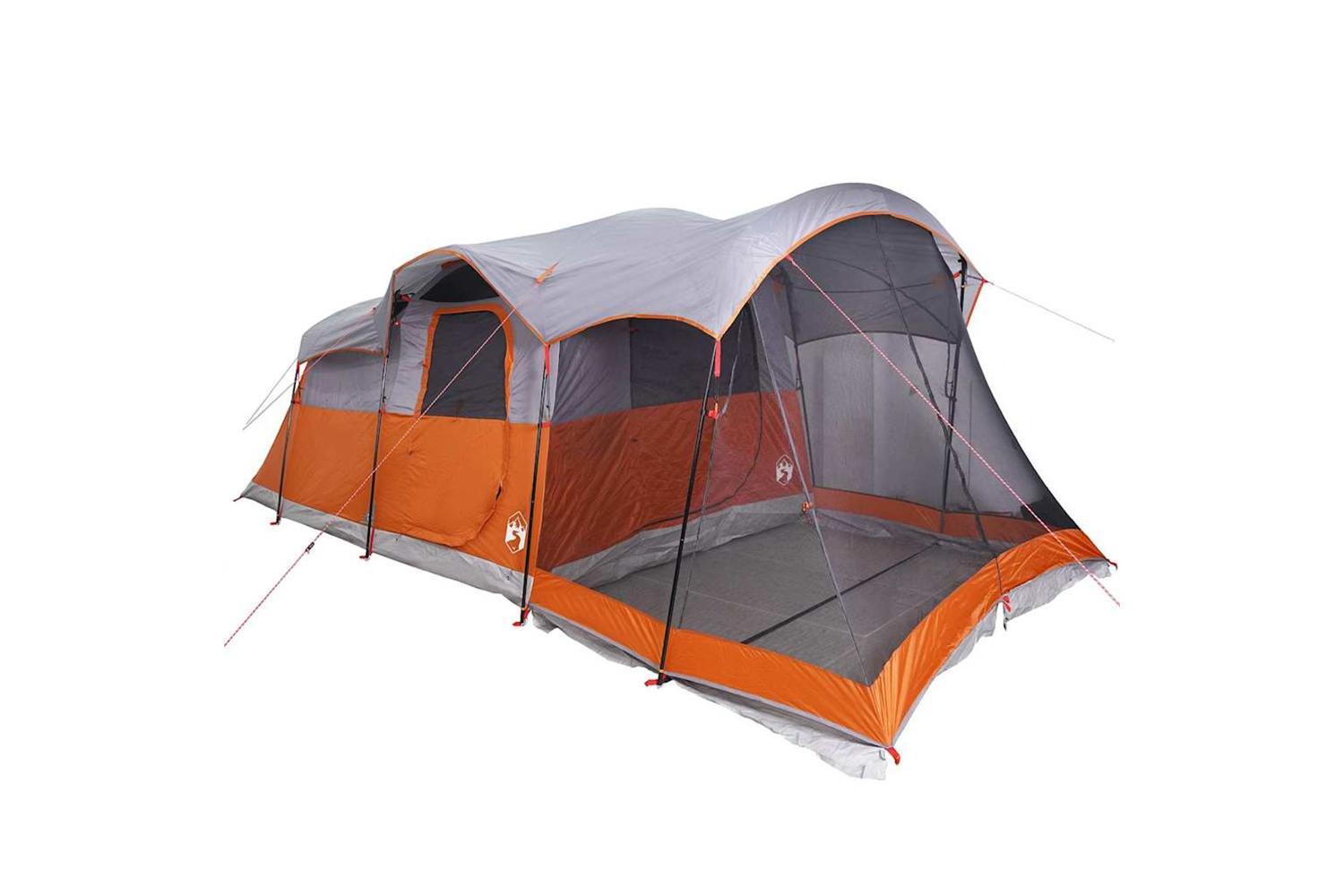 Vidaxl Family Tent Tunnel 8-person Grey And Orange Waterproof-5