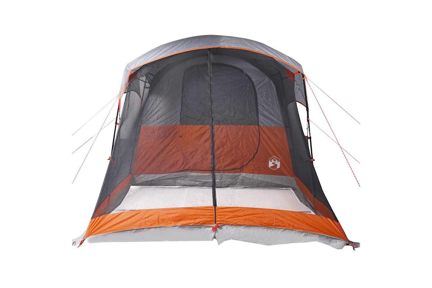 Vidaxl Family Tent Tunnel 8-person Grey And Orange Waterproof-8