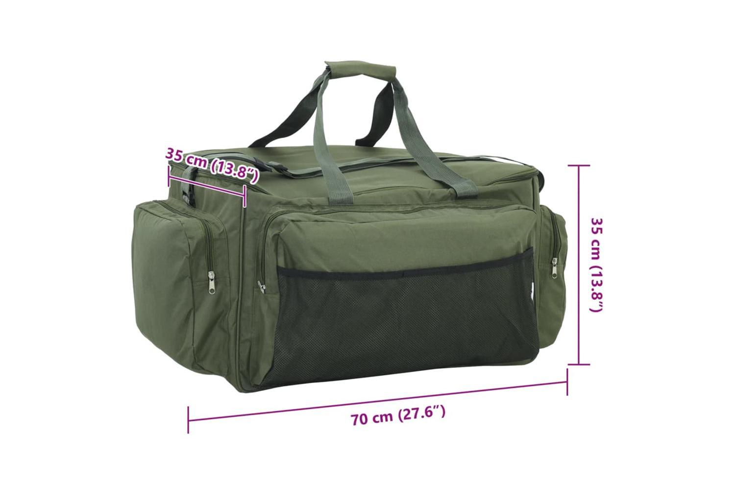 Vidaxl Fishing Bag Waterproof Dark Green Oxford Fabric-9