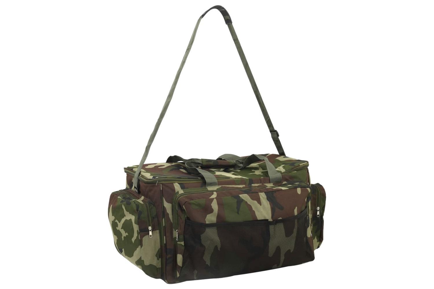 Vidaxl Fishing Bag Waterproof Green Camouflage Oxford Fabric-2