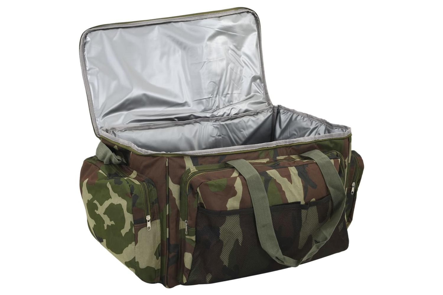 Vidaxl Fishing Bag Waterproof Green Camouflage Oxford Fabric-4