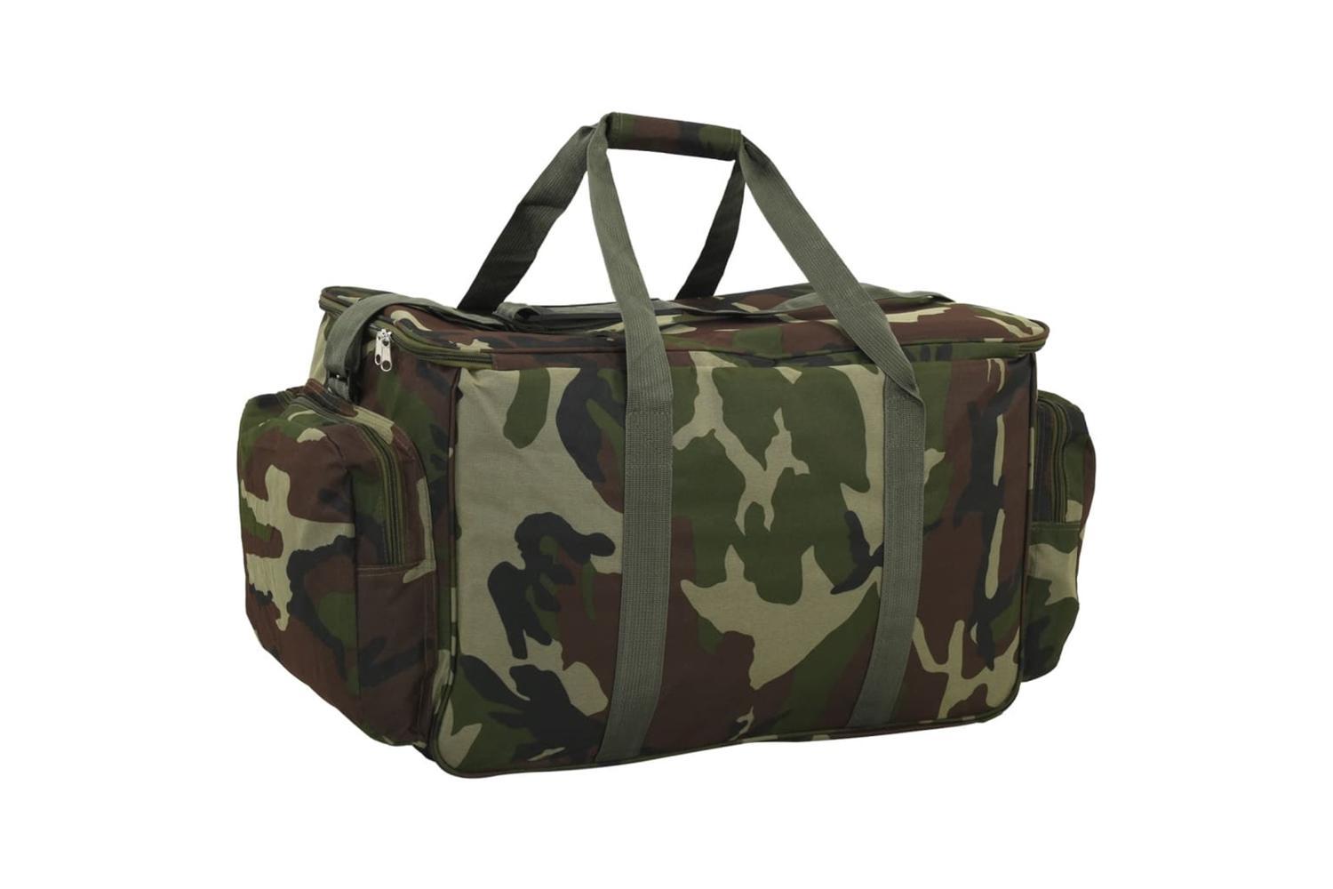 Vidaxl Fishing Bag Waterproof Green Camouflage Oxford Fabric-6