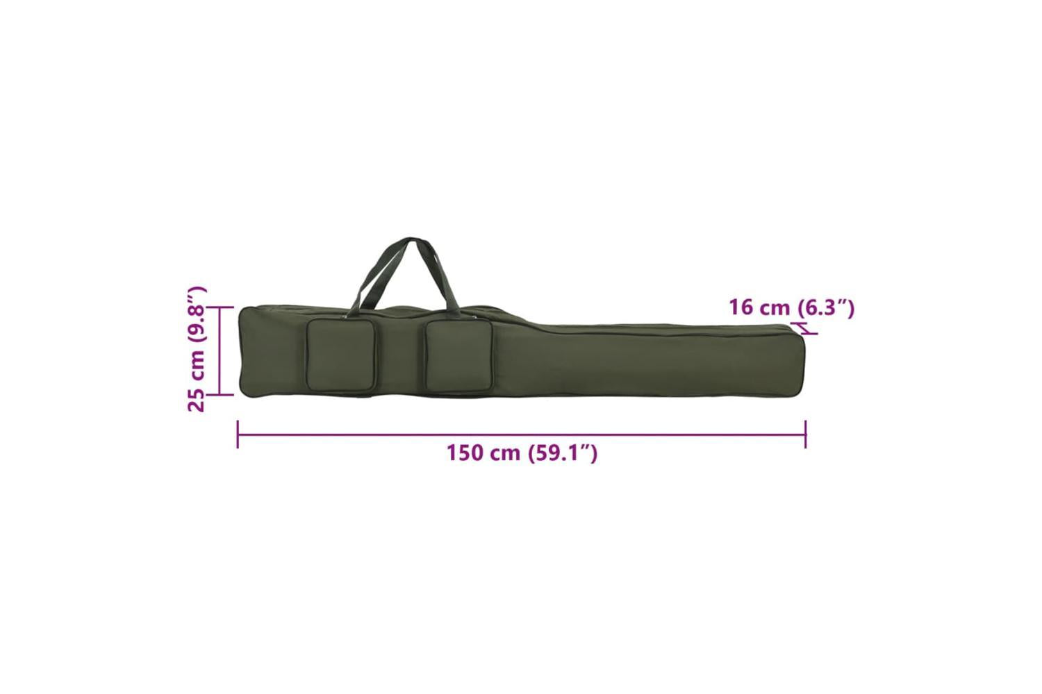 Vidaxl Fishing Rod Bag Dark Green 150 Cm Oxford Fabric-7