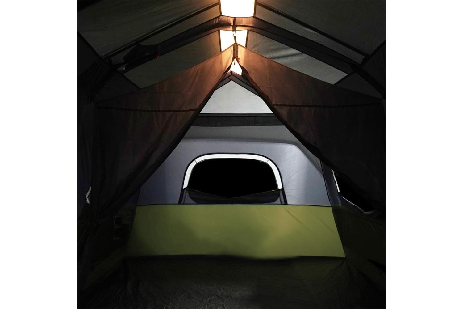 Vidaxl Family Tent With Led 9-person Light Green Quick Release-10
