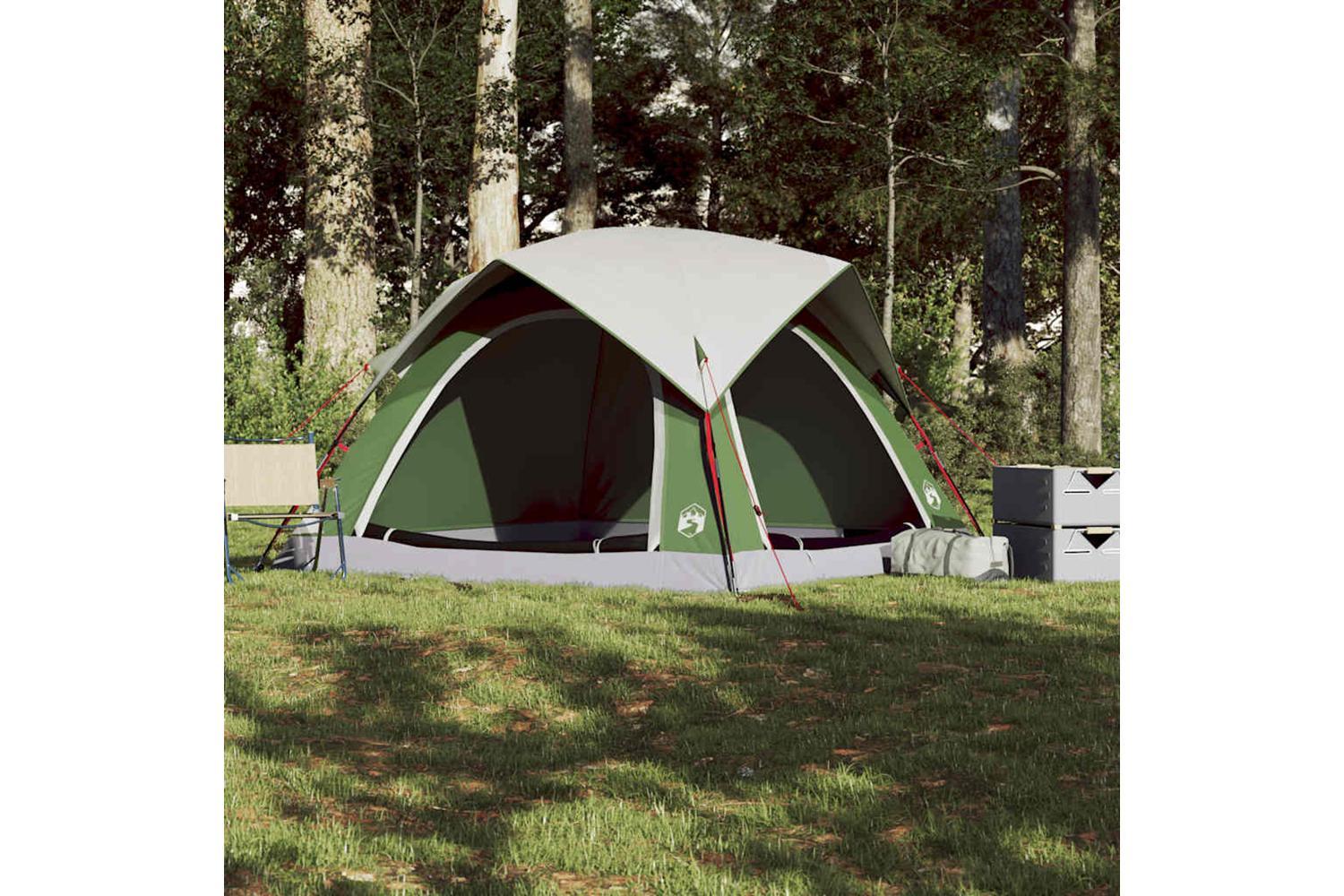 Vidaxl Camping Tent Cabin 4-person Green Waterproof-4