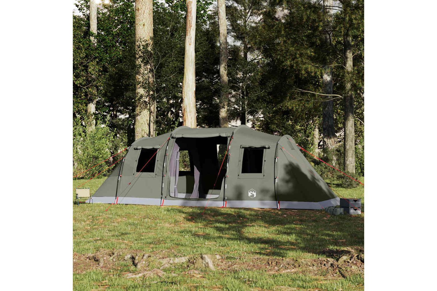 Vidaxl Family Tent Tunnel 6-person Olive Green Waterproof-4