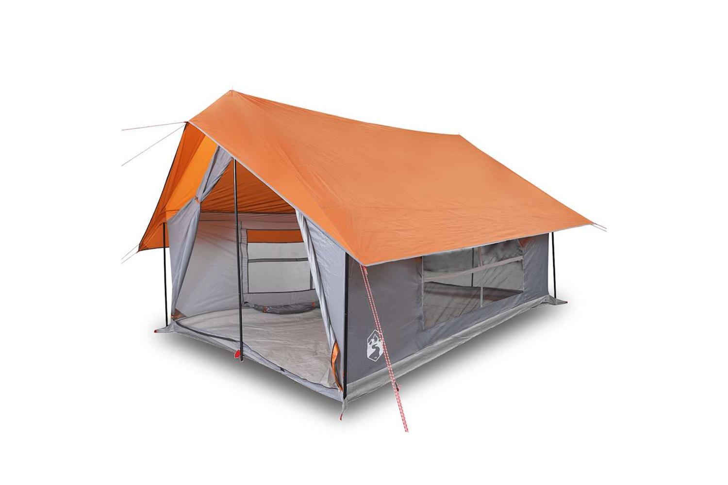 Vidaxl Camping Tent 5-person Grey And Orange Waterproof