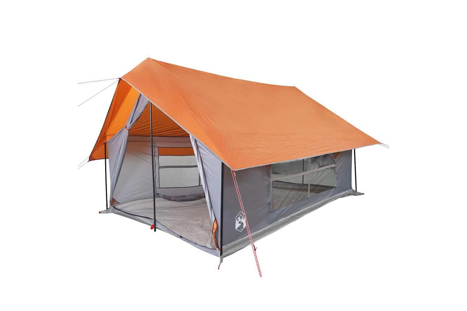 Vidaxl Camping Tent 5-person Grey And Orange Waterproof-3