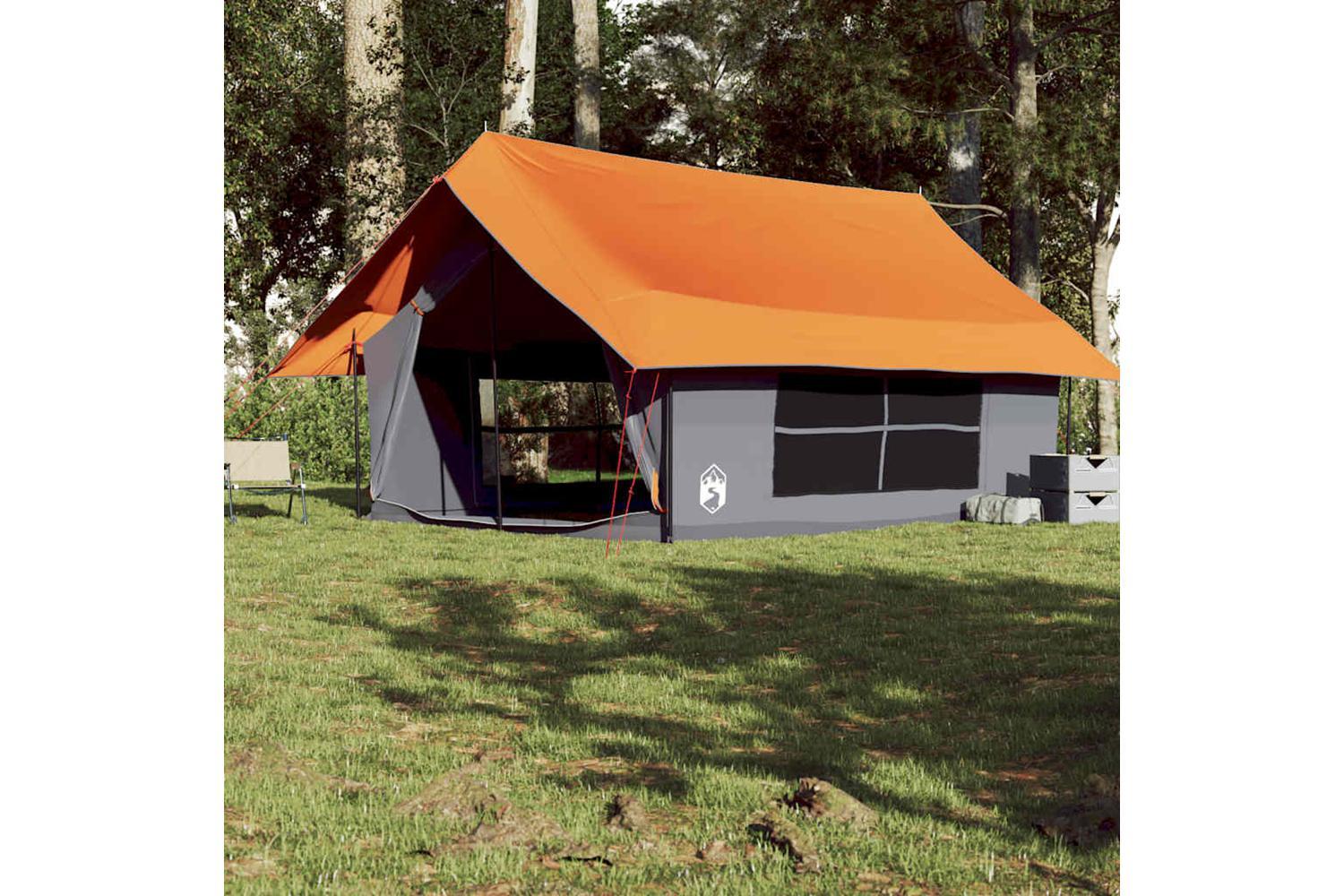 Vidaxl Camping Tent 5-person Grey And Orange Waterproof-4