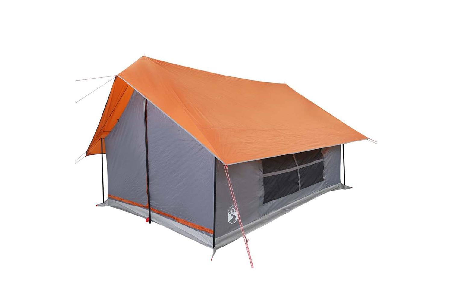 Vidaxl Camping Tent 5-person Grey And Orange Waterproof-5