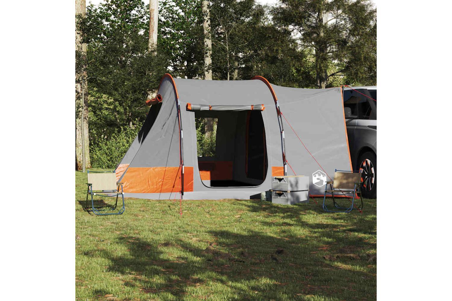 Vidaxl Car Tent 2-person Grey And Orange Waterproof-4