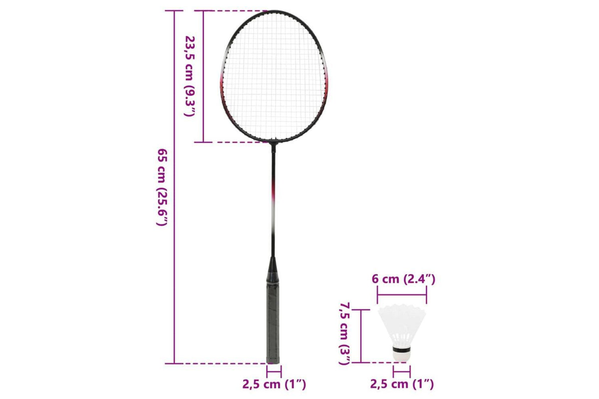 Vidaxl Badminton Set With 2 Rackets. Net & Storage Case 292x30x152 Cm-9