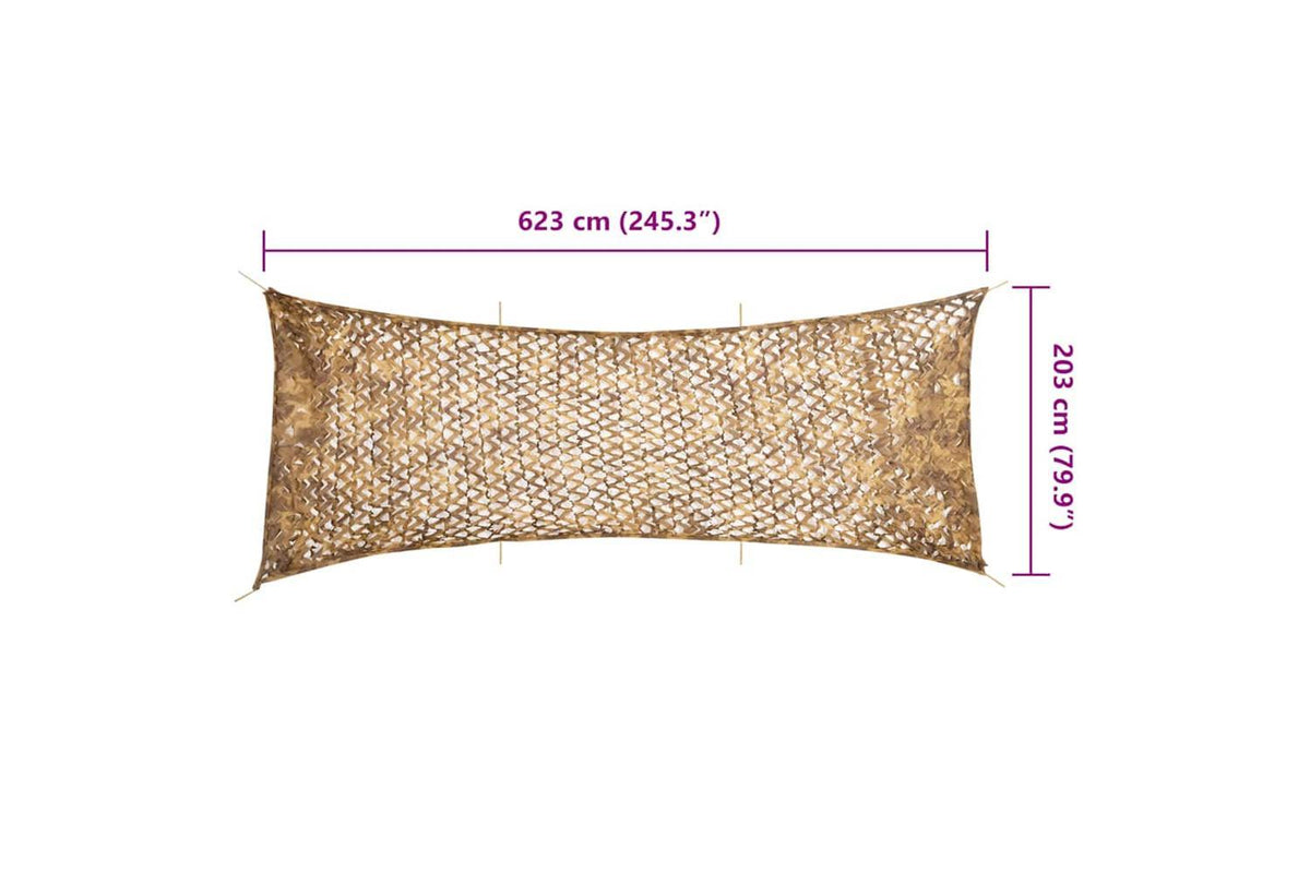 Vidaxl Camouflage Net With Storage Bag 623x203 Cm Sand-7