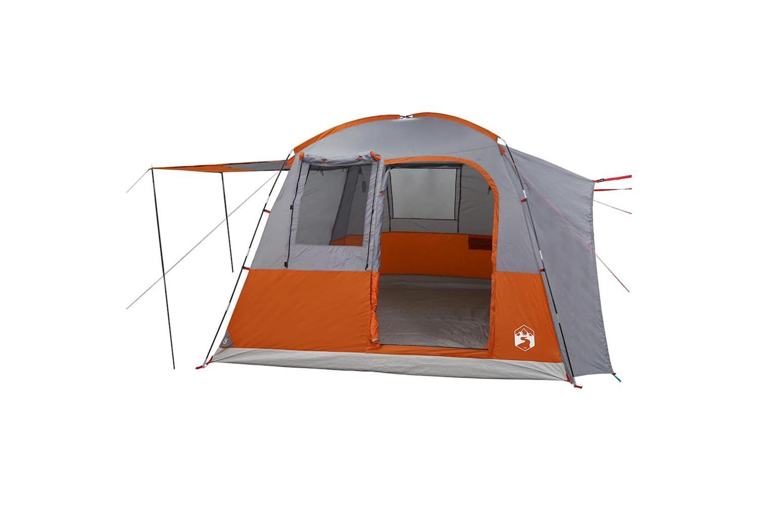 Vidaxl Car Tent 4-person Grey And Orange Waterproof-4