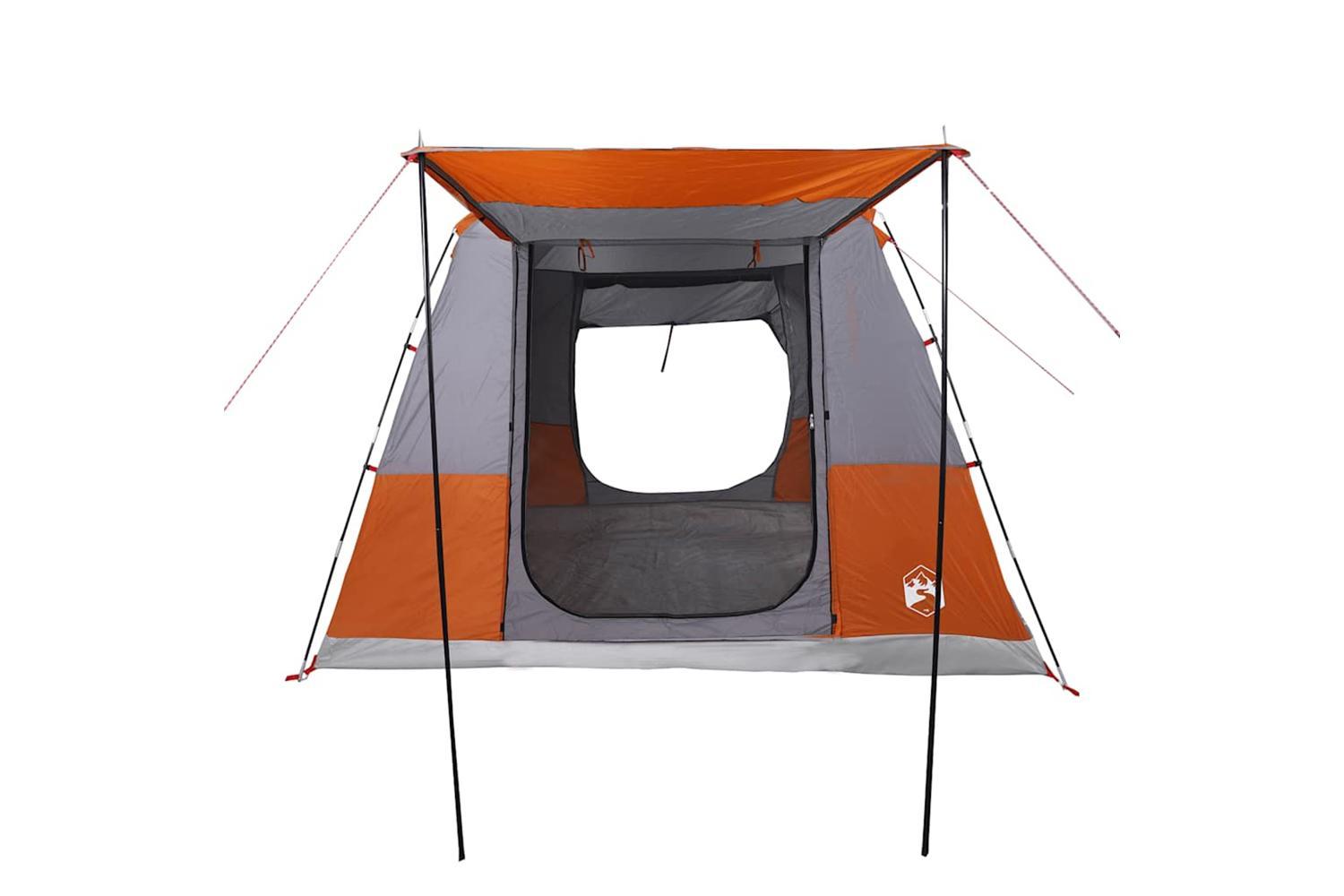 Vidaxl Car Tent 4-person Grey And Orange Waterproof-10