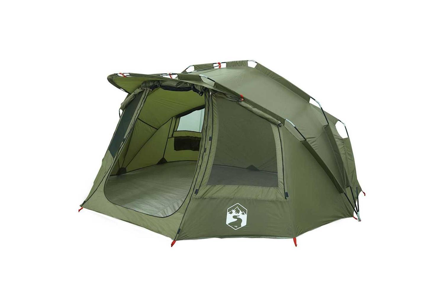 Vidaxl Fishing Tent 5-person Olive Green Waterproof-3