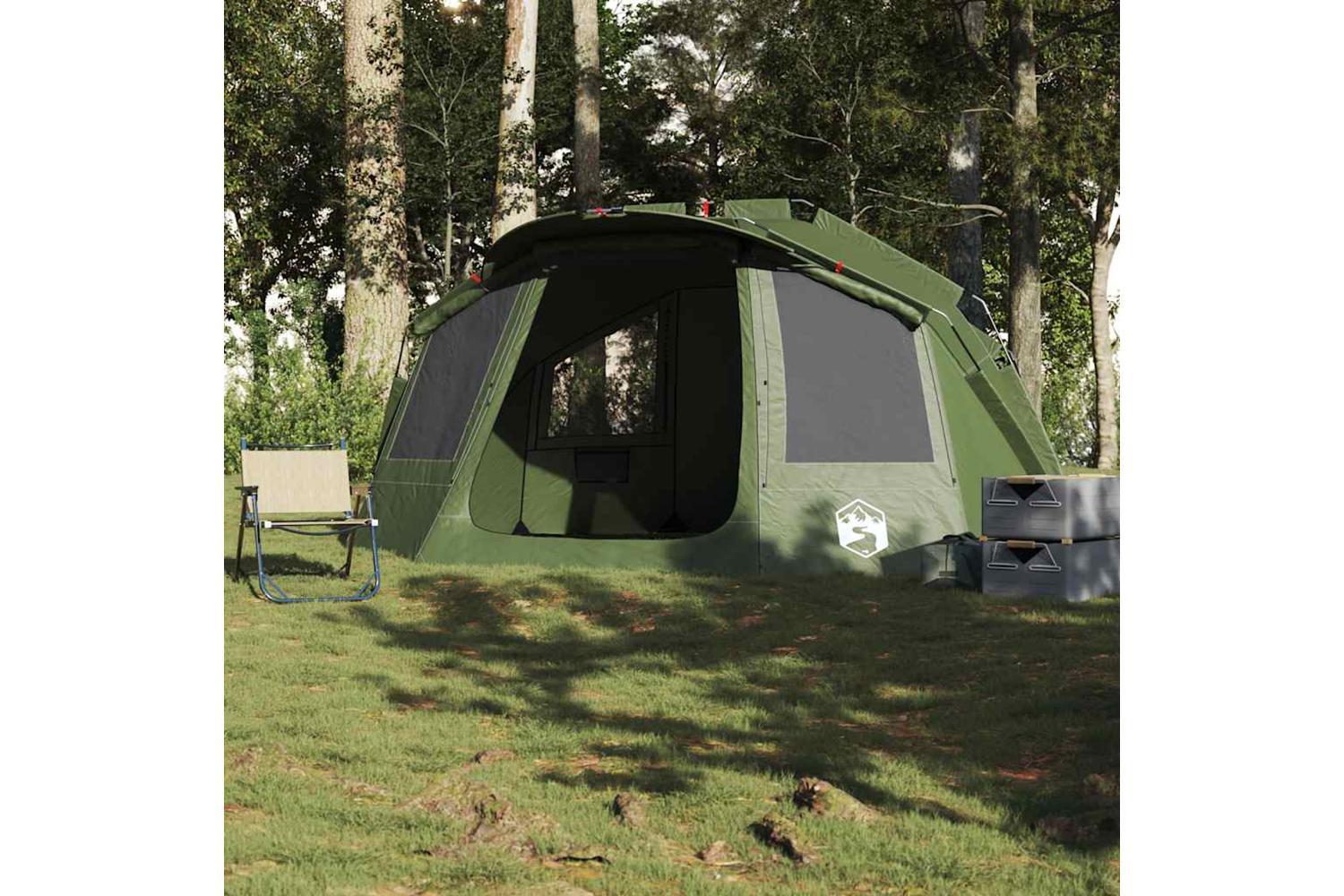 Vidaxl Fishing Tent 5-person Olive Green Waterproof-4