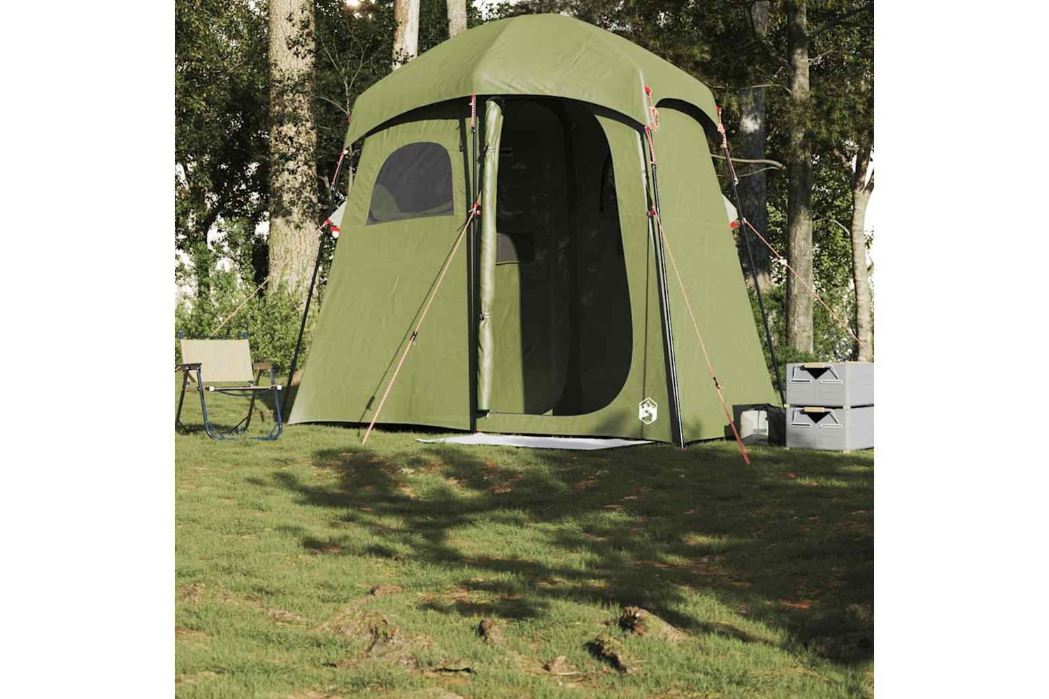 Vidaxl Shower Tent 2-person Olive Green Waterproof-3