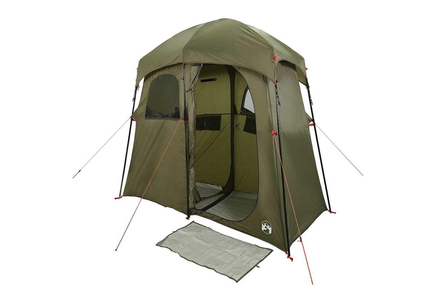 Vidaxl Shower Tent 2-person Olive Green Waterproof-4