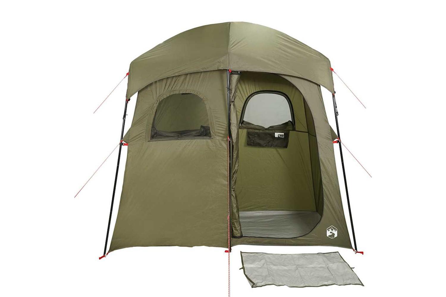 Vidaxl Shower Tent 2-person Olive Green Waterproof-6