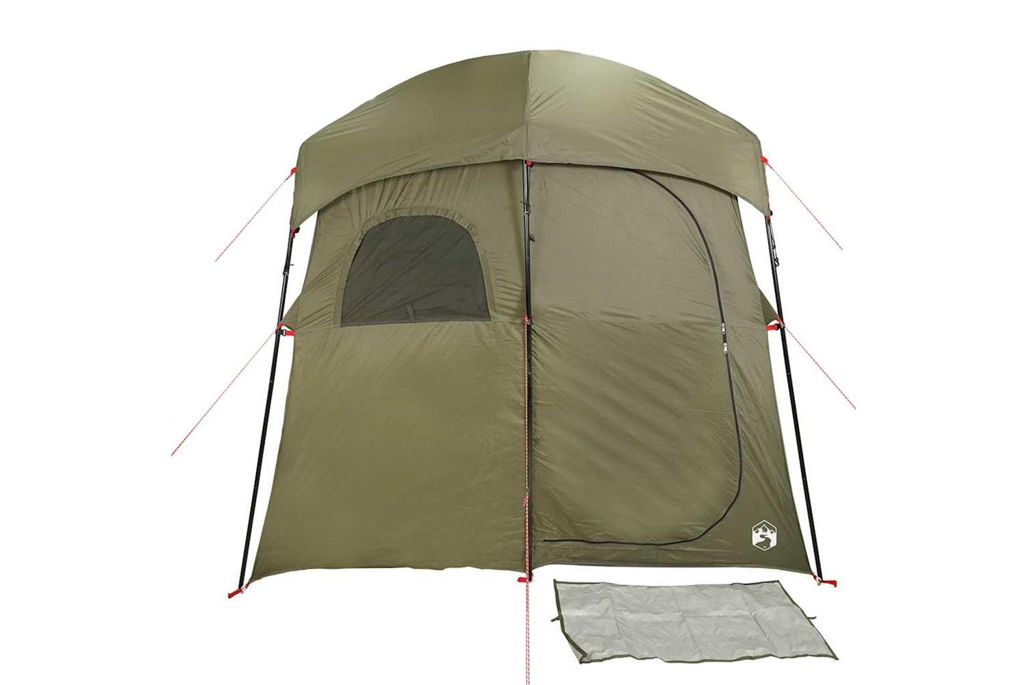 Vidaxl Shower Tent 2-person Olive Green Waterproof-7