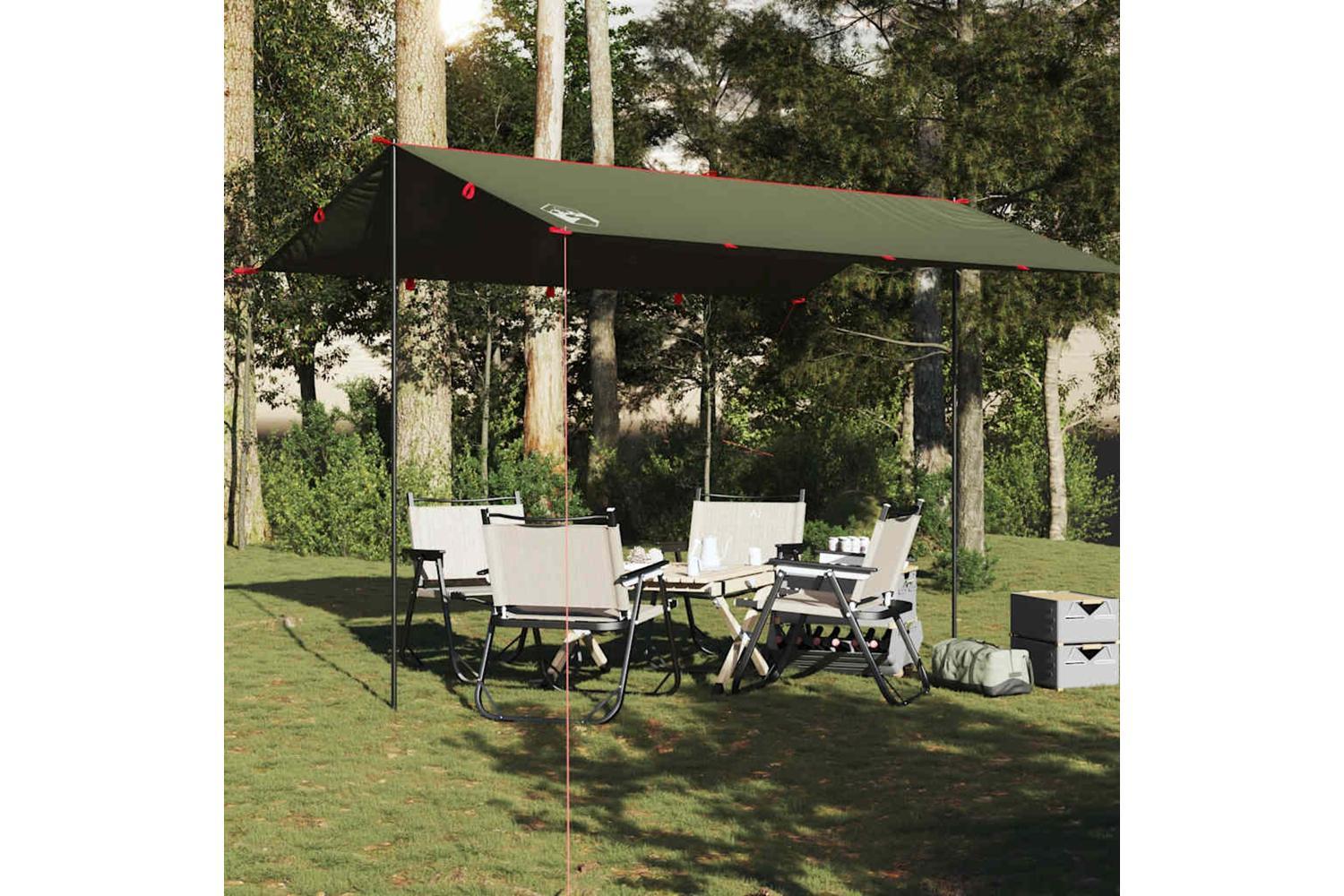 Vidaxl Camping Tarp Olive Green 406x306 Cm Waterproof-3