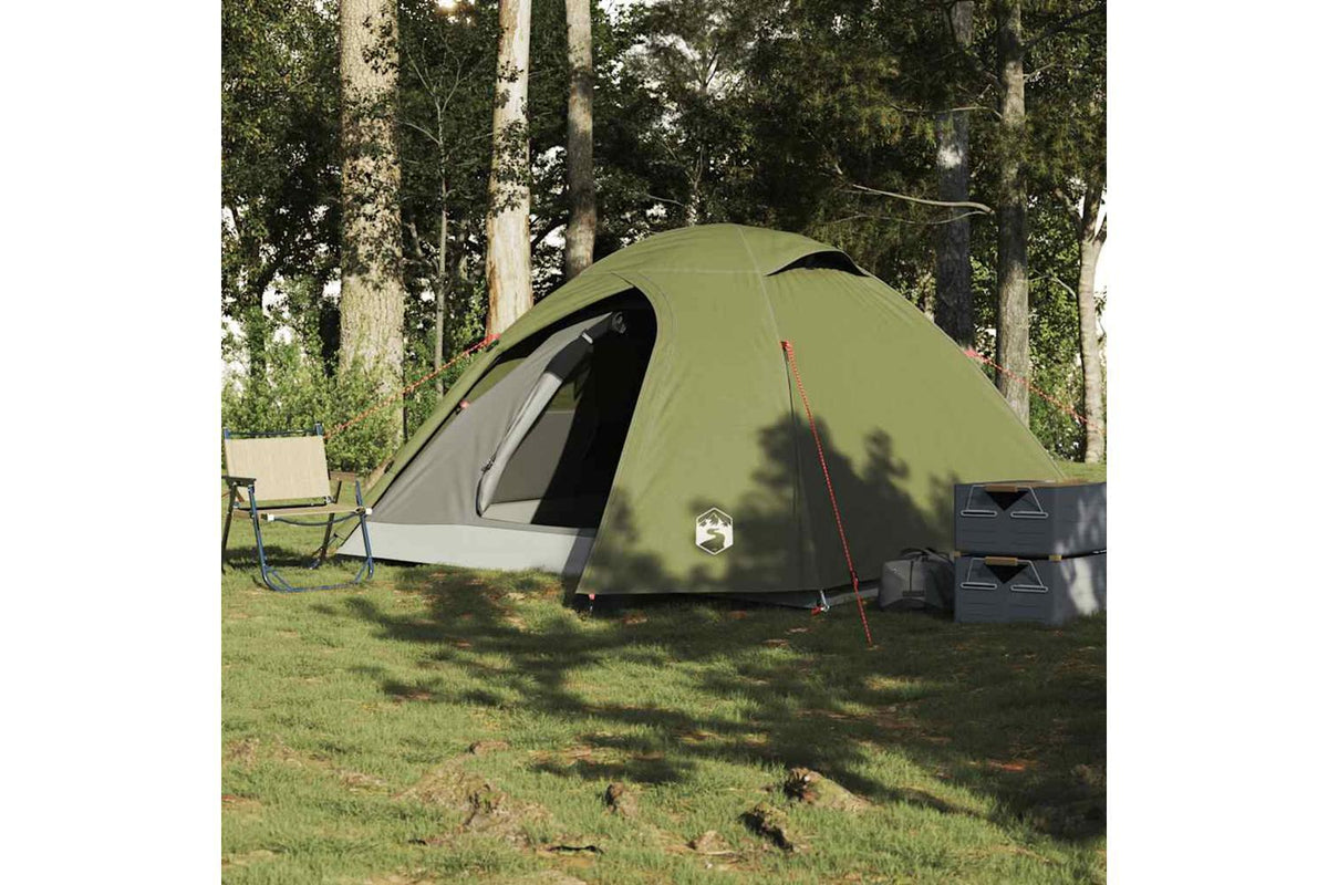 Vidaxl Camping Tent Dome 4-person Olive Green Waterproof-3