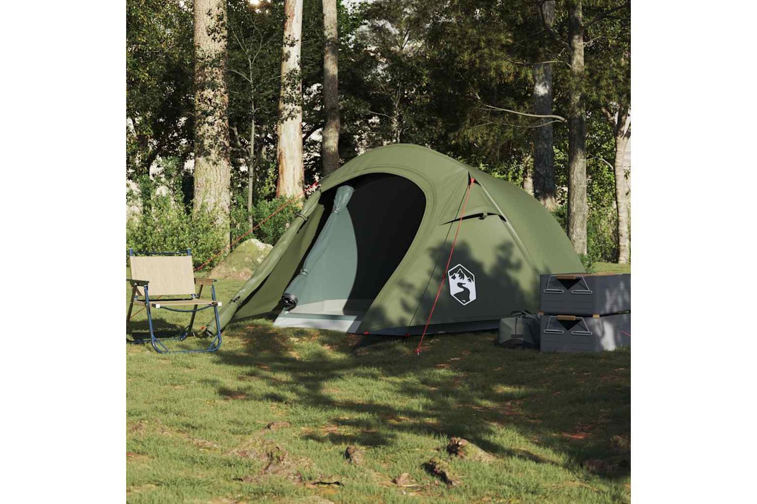 Vidaxl Camping Tent Tunnel 2-person Olive Green Waterproof-3