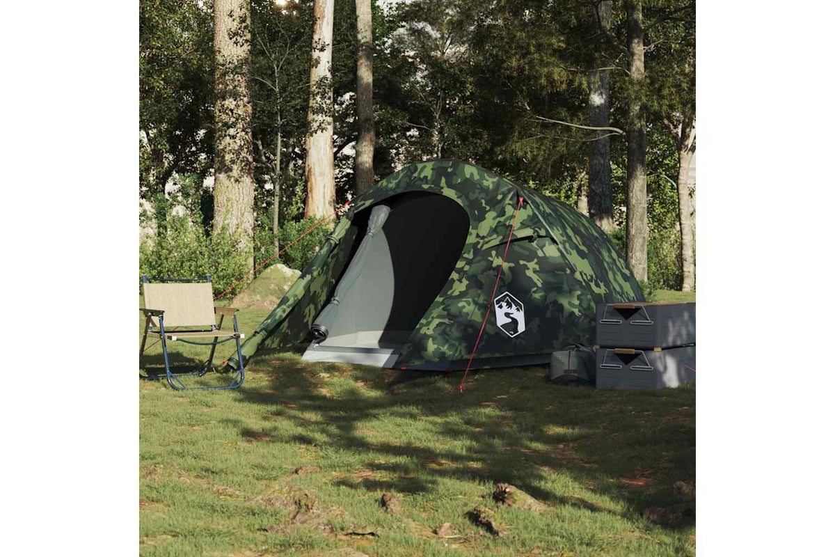 Vidaxl Camping Tent Tunnel 2-person Camouflage Waterproof-3